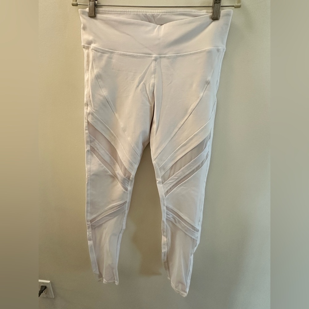 ALO Yoga White Mesh Leggings